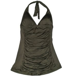 Coco Rave Black Retro Glam Ruched Swimsuit SZ M 34C